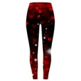 thumbnail image 4 of Womens Leggings Women's Fitness Valentine's Day Printed Leggings Lifting Slim Fit Elastic Waist Comfortable Yoga Exercise Pants Black L, 4 of 5