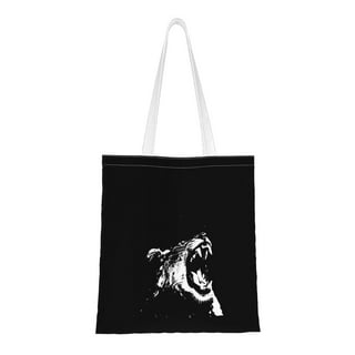 ROAR Geometric Cat Art - Canvas Eco-Tote Bag 