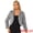 Gray, variant on Women's Faux Fur Cropped Open Front Jacket Bolero Coat XL White