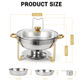thumbnail image 5 of Lot de 2/Lot de 4 Plats Ronds Anti-Frottement, Ensemble de Réchauds de Buffet en Acier Inoxydable pour Fêtes et Traiteur, 5 of 5