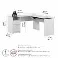thumbnail image 2 of Cabot 60W 3 Position L Shaped Sit Stand Desk in White - Engineered Wood, 2 of 9