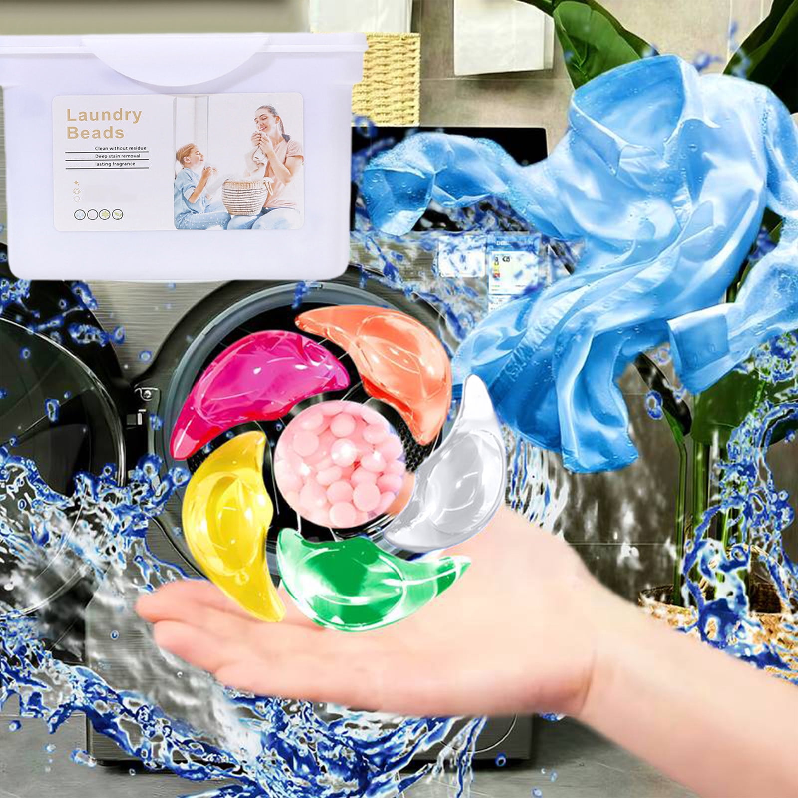 50-Count Laundry Detergent Pods - Stain Remover Color Safe Pacs Long Lasting Fragrance Quick Dissolve HE Washer Pod Value Pack(50pc)