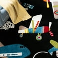 thumbnail image 6 of SAFAVIEH Carousel Kids Caroline Airplanes Area Rug, Black/Ivory, 5'3" x 5'3" Square, 6 of 11
