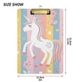 thumbnail image 3 of Unicorn with Flowers and Hearts Acrylic Clipboards 12 x 9 Inch A4 Size with Low Profile Clip Hanging Clipboard for Classroom School Office, 3 of 8