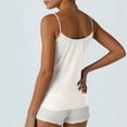 thumbnail image 6 of ZHYou No Boundrie Camisole Tops for Women V Neck Spaghetti Strap Wrap Front Ruched Loose Fit Casual Summer Tank Tops White Size S, 6 of 7