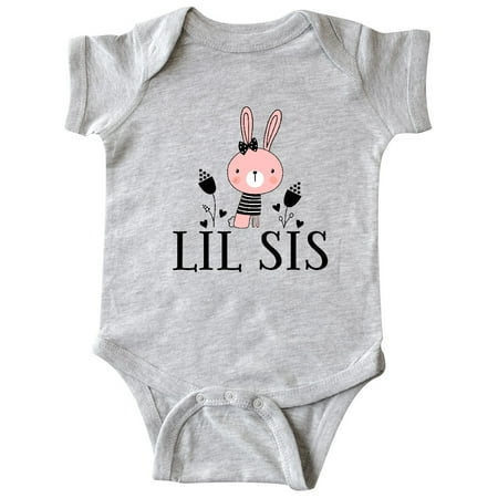 

Inktastic Little Sister Girl Bunny Lil Sis Gift Baby Girl Bodysuit