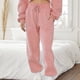thumbnail image 3 of 2 piezas de sudadera con capucha para mujer, pantalones largos, jersey de manga, color puro con bolsillo, informal, holgado, color rosa XL, 3 of 6