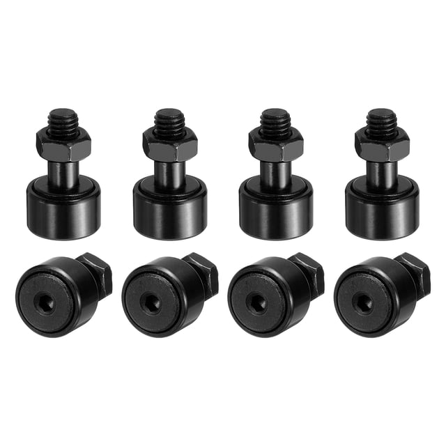 8 Pack CF8 Seguidor de Leva KR19 Rodamiento de Rodillo, Acero Cromado, 19mm Diámetro, Rosca M8x1.25mm