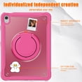 thumbnail image 3 of SaniMore Case for iPad 10th Generation 10.9" 2022, with Shoulder Strap Pencil Slot Hybird PC TPU Back Cover 360° Ratating Handle Bracket Shockproof Anti-fall Rugged Kids Shell,Rose, 3 of 16
