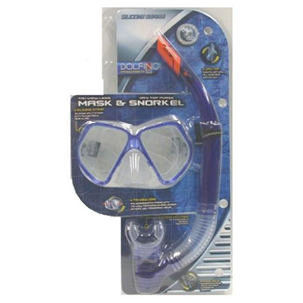 Aqua Leisure CTK10430 2 Piece Dolfino Adult Silicone Mask & Snorkel