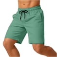 thumbnail image 3 of Afuyipoi Men’s 5" Quick-Dry Swim Shorts with Liner, Waterproof Zip Pocket Drawstring Elastic Waist Lightweight Running Beach Summer Shorts Green Size 3XL, 3 of 10