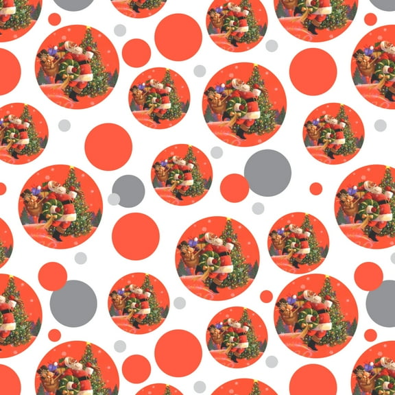 Christmas Holiday Santa Skating Toys Tree Premium Gift Wrap Wrapping Paper Roll