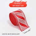 thumbnail image 3 of 2.48In Width 6.56Ft Length Red And White Striped Wired Ribbon, Wide Wired Christmas Ribbon For Crafts, Ribbon For Gift Wrapping, Christmas Wrapping Ribbon, Xmas Ribbon Holiday Present Decoration, 3 of 9