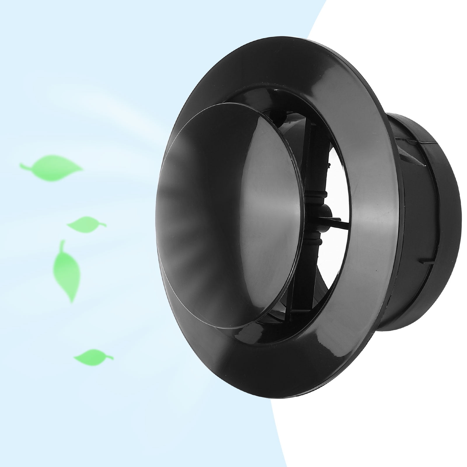 Uxcell 4 Inch Round Air Vent, 1Pcs ABS Adjustable Soffit Exhaust Vent Cover for Home Living Room Kitchen Office, Black