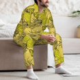 thumbnail image 5 of Mens Pajamas Set, Cute Pineapple Retro Yellow Button Down Long Sleeve Loungewear Sleepwear Pjs sets for Men, 5 of 5