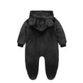 thumbnail image 3 of Newborn Winter Snowsuit Baby Bear Outfit Fleece Warm Jumpsuit Outwear Romper Clothes for Infant Girls Boys Black 3-6 Months, 3 of 3