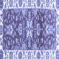 thumbnail image 1 of Ahgly Company Machine Washable Indoor Square Abstract Blue Modern Area Rugs, 6' Square, 1 of 4