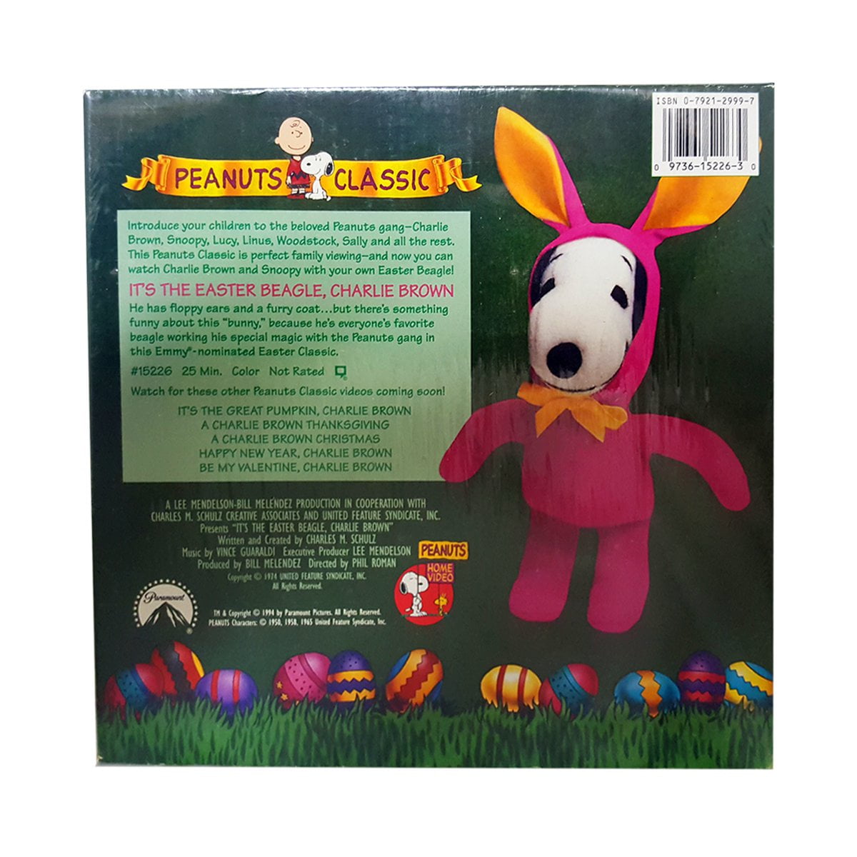 Peanuts Classic VHS It's Easter Beagle, Charlie Brown w/ Snoopy Easter Plush