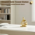 thumbnail image 4 of Golden Reading Women Statue, Modern Figurine for Home, Office, Shelf, Desk, and Bookshelf Display, 4 of 6