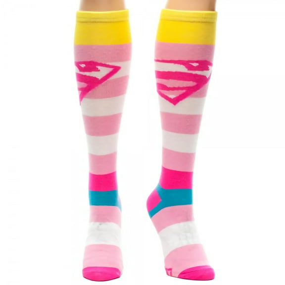 Superman Tilted Logo Knee High Socks