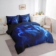 thumbnail image 4 of Manfei Safari Wolves 7-Piece Twin Bedding Sets,Jungle Wildlife Bedding Comforter Set,Blue Black Sheet Sets For Men Women,Breathable Home Decor Reversible, 4 of 9