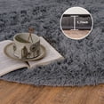 thumbnail image 4 of Socofuz Soft Dark Gray Rugs for Bedroom, 5x5ft Anti-Skid Durable Circle Modern Nursery Carpet for Home Decor, 4 of 7