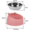 thumbnail image 2 of Rosa - Cuenco para gatos Cuenco de acero inoxidable inclinable para comida Cuenco para gatos Cuenco para cachorros Cuenco para perros y gatos Cuenco desmontable para gatos 1 pieza (tamaño pequeño 200, 2 of 5