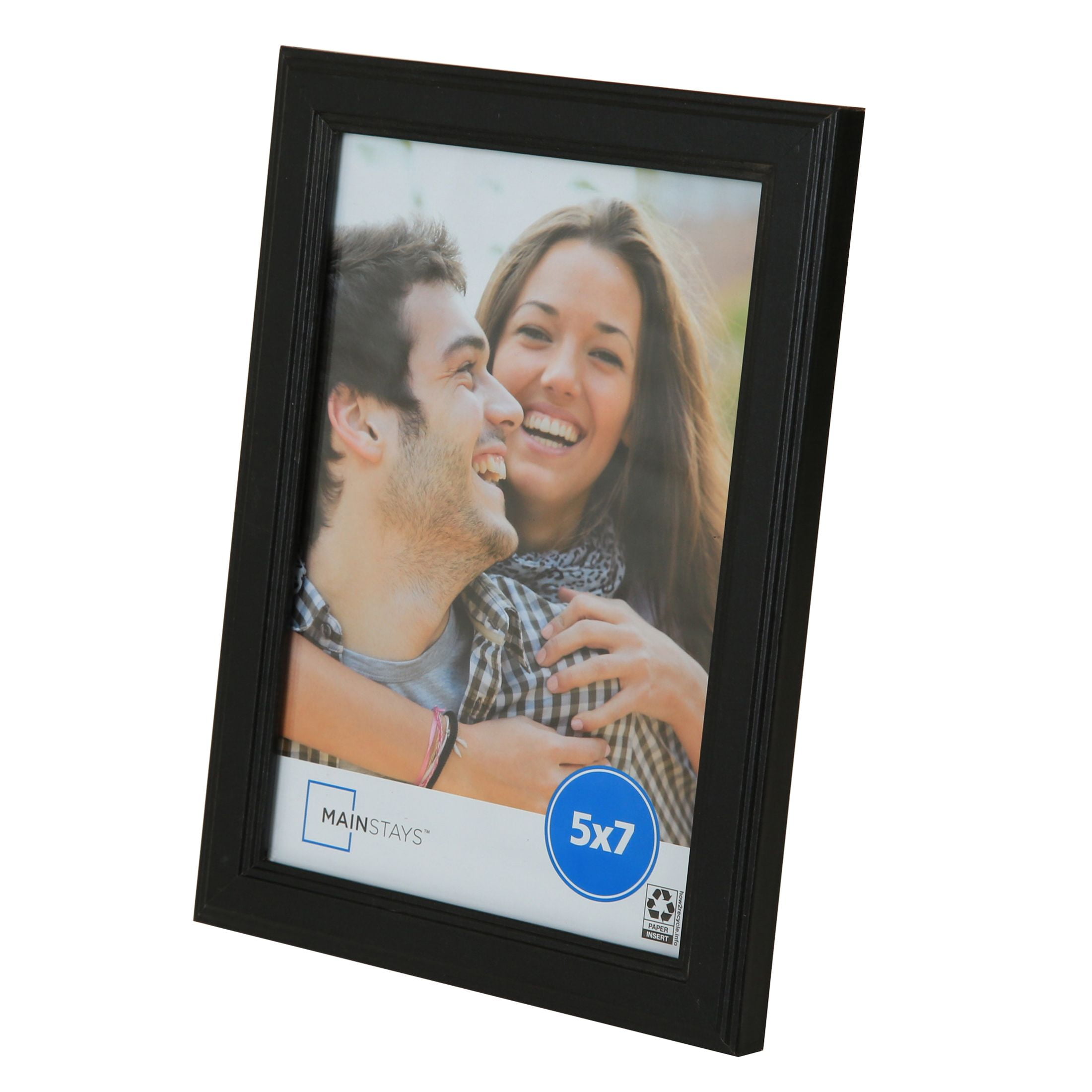 (4 pack) Mainstays 5x7 Step Black Basic Tabletop Picture Frame