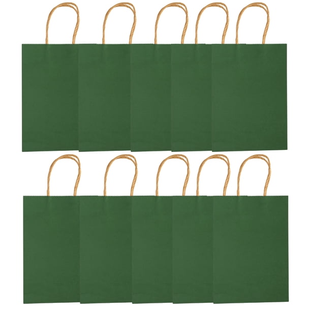 Bolsa de regalo, bolsa de compras de papel Kraft portátil para fiestas, 10 Uds., bolsa de embalaje Kraft, muy recomendada