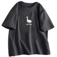 thumbnail image 2 of Camiseta de ganso Silly para mujer, ropa de moda Unisex, algodón, manga corta, Tops de ganso Fuuny, ropa estética, Verano, 2 of 5