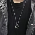 thumbnail image 5 of Geometric Necklace Trendy Men's Fashion Ins Cold Style Hip Hop 14K White Gold Men's Simple Sweater Chain, 5 of 6