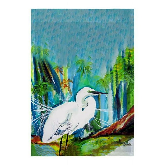 Betsy Drake FL1138 12.5 x 18 in. Acyrlic Egret Flag