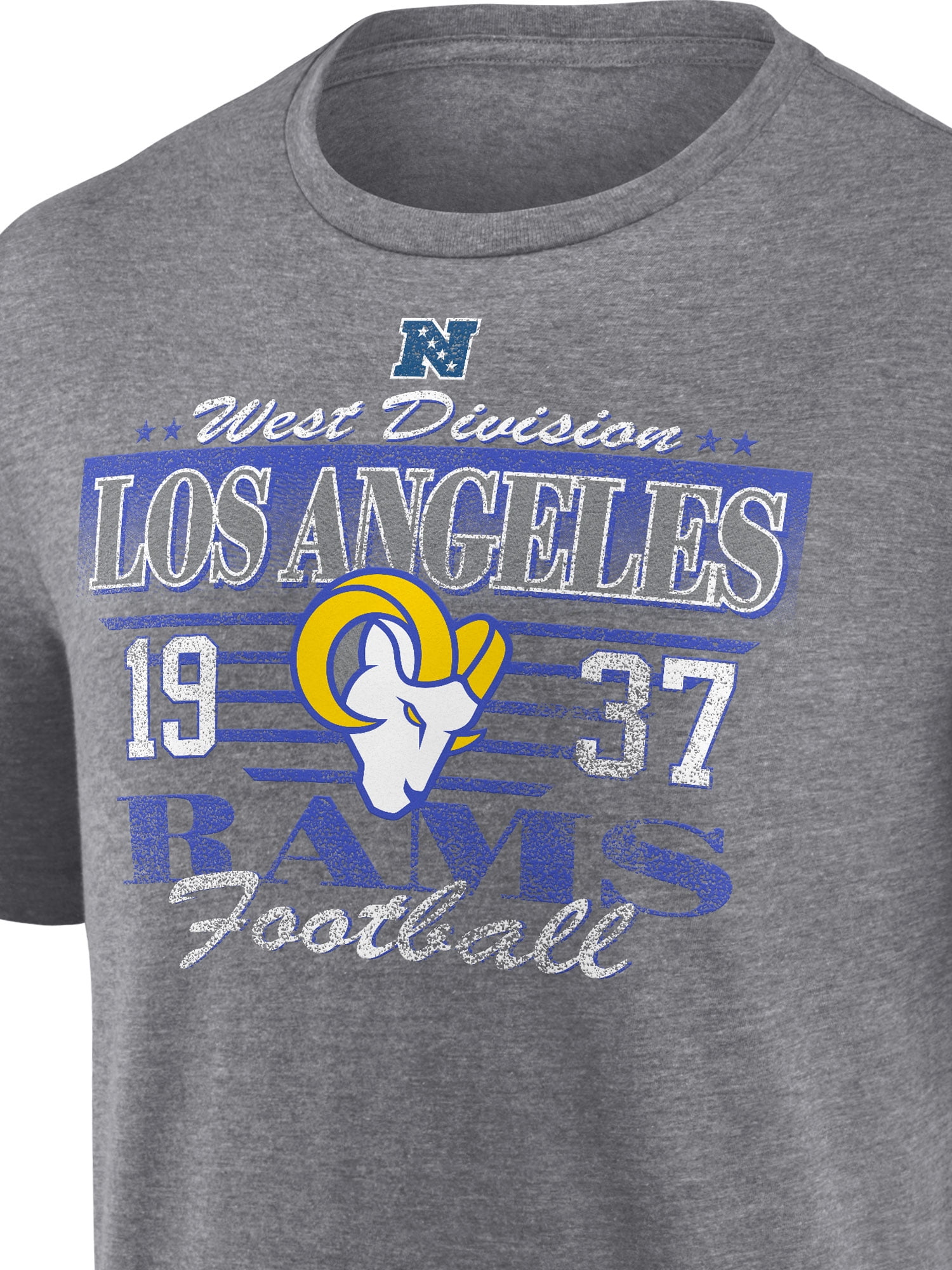 NFL Los Angeles Rams Men's Synthetic Gray Heather Short Sleeve T-Shirt