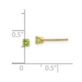 thumbnail image 3 of 14K Yellow Gold Earring Birthstone (08) August Women'S Peridot Round Green 3 mm, 3 of 3