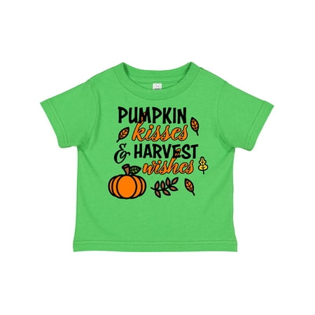 

Inktastic Pumpkin Kisses & Harvest Wishes with Pumpkin and Fall Leaves Gift Toddler Boy or Toddler Girl T-Shirt