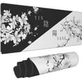 thumbnail image 1 of HAHDAXIA Japanese Black White Cherry Blossom Gaming Mouse Pad XL Extended Large Mousepad with Nonslip Rubber Base Stitched Edges Laptop Computer Keyboard Desk Mat for Office Home Gamer, 1 of 7