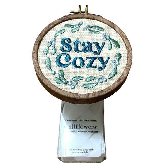 Bath and Body Works White Barn Stay Cozy Embroidery Wallflowers Fragrance Plug