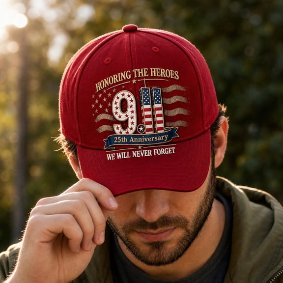 9/11 25th Anniversary Patriotic Baseball Cap Honoring The Heroes We Will Never Forget American Flag Embroidered Tactical Dad Hat for Men Women
