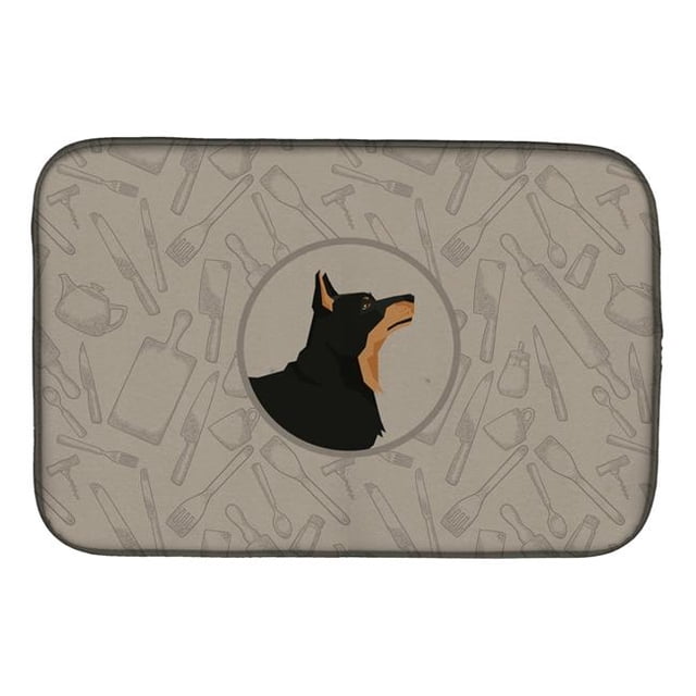 Carolines Treasures CK2197DDM Lancashire Terrier in the Kitchen Dish Drying Mat
