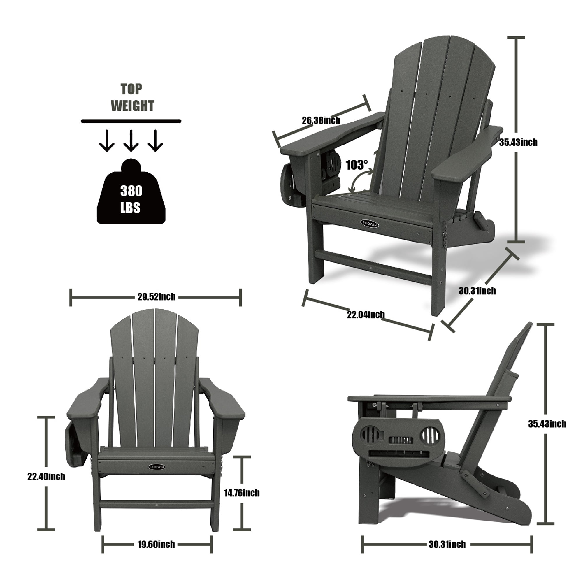 Folding Plastic Adirondack Chair Plastic Adirondack Chairs Weather Resistant Patio Chairs with Cup Holder