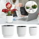 thumbnail image 1 of Maceta de resina autorregante | Maceta redonda con patrón vertical | Maceta verde transpirable duradera para mesa | Contenedor de suculentas de rosas para el hogar de la oficina interior | 1 paquete, 1 of 2