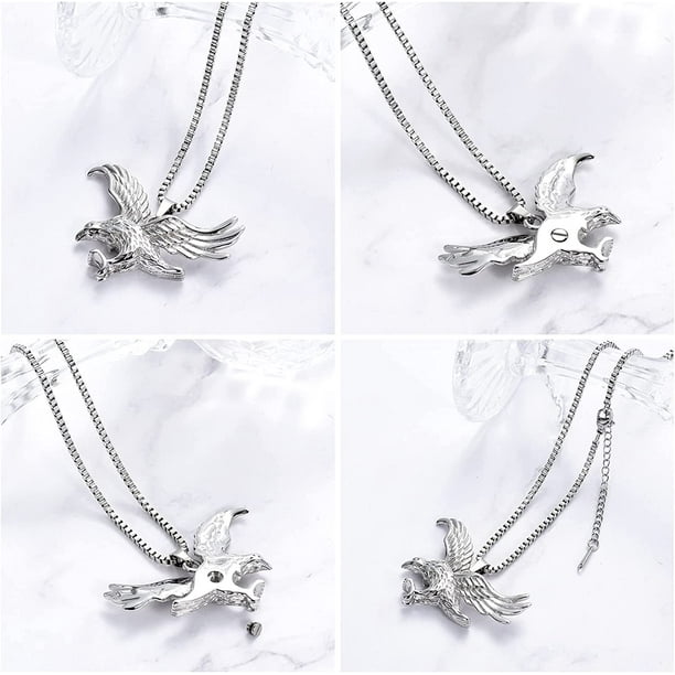 Eagle Necklace Memorial Urn-Ash Holder-Urn Pendant-14k Gold Plated over 925 store sterling silver-Eagle Jewelry Keepsake