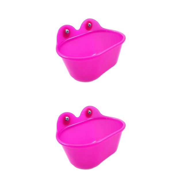 ZheElen Plastic Durable Construction And Multifunctional Bird Bathtub For Pet Bird Easy To Mirror purplish red 2Set
