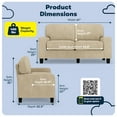 thumbnail image 2 of Serta Palisades 61" Track Arm Sofa, Easy Care Polyester, Loveseat or Couch for Small Spaces, Sand Beige, 2 of 16