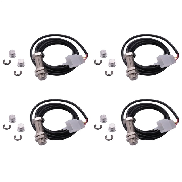 4X Sensor Cable for Motorcycle Digital Atv Odometer Speedometer Tachometer,4 x sensor cable 8 x magnets,Black