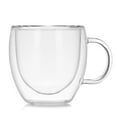 thumbnail image 3 of Tasse à Café en Verre à Double Paroi avec Poignée - Verre Borosilicate Résistant à la Chaleur pour Boissons Chaudes/froides, Idéal pour Cafés, Réunions et Rassemblements - Design Isolé pour Plus de Sécurité, 3 of 5