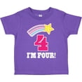 thumbnail image 3 of Inktastic 4th Birthday 4 Year Old Girls Rainbow Star Girls Toddler T-Shirt, 3 of 5
