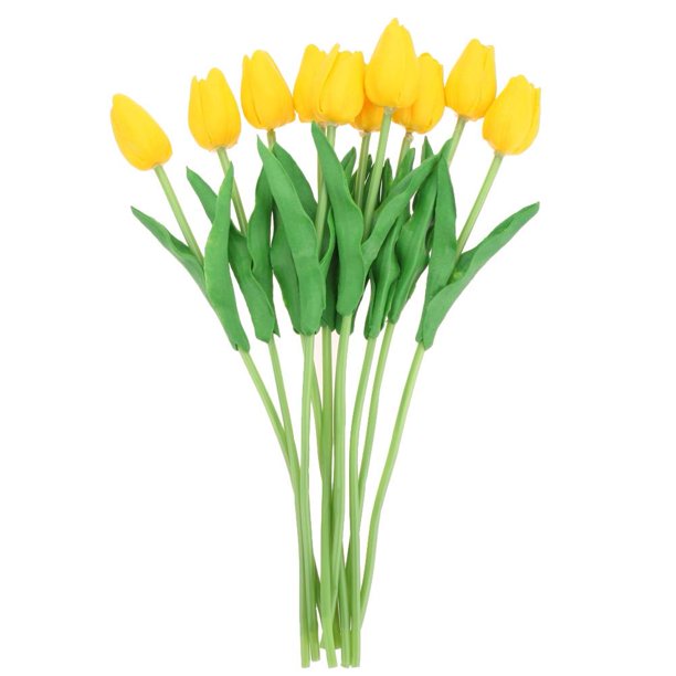 10 piezas ramo artificial Mini simulación tulipán decoración de boda amarillo JShteea Libre de BPA
