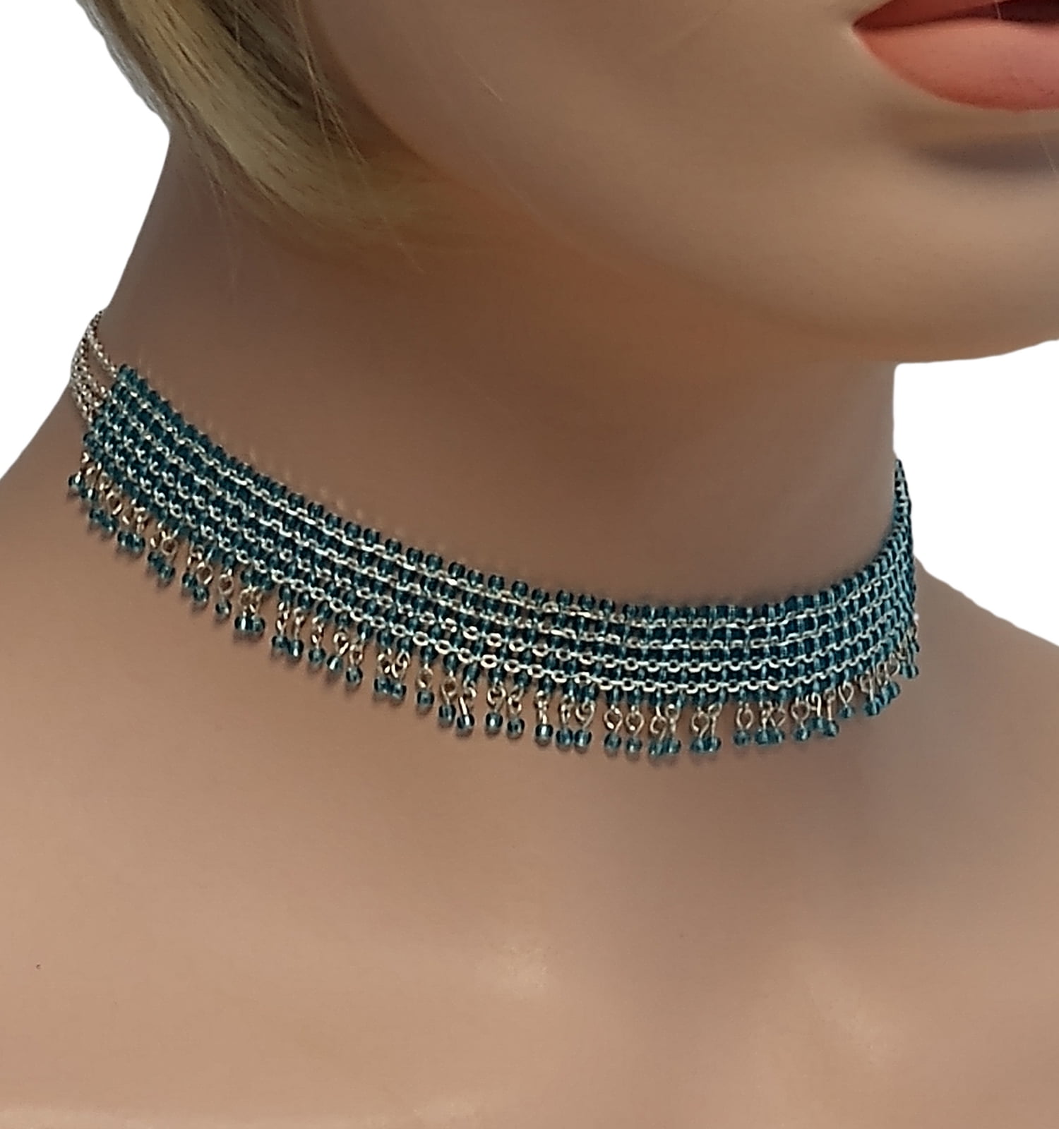 Napier Light Blue Beaded Fringe Dog 