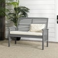 thumbnail image 4 of Walker Edison 48" Outdoor Patio Wood Loveseat With Cushions - Grey Wash, 4 of 17